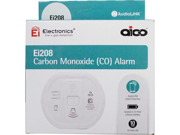 Aico Ei208 Carbon Monoxide Detector, Battery Powered Carbon Monoxide Alarm Ei207 208 Series