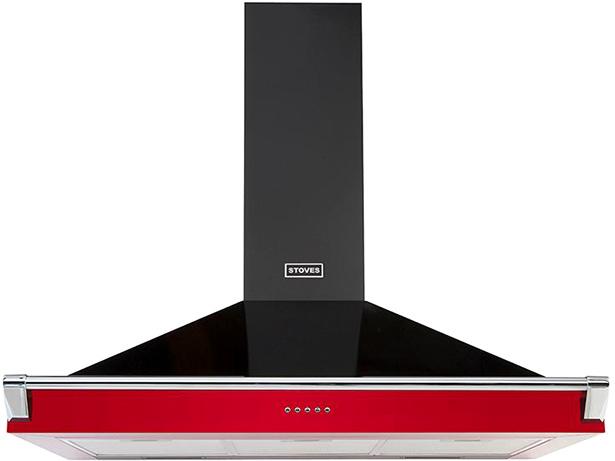 Stoves S900 Richmond Chimney and Rail Black and red - thumbnail front
