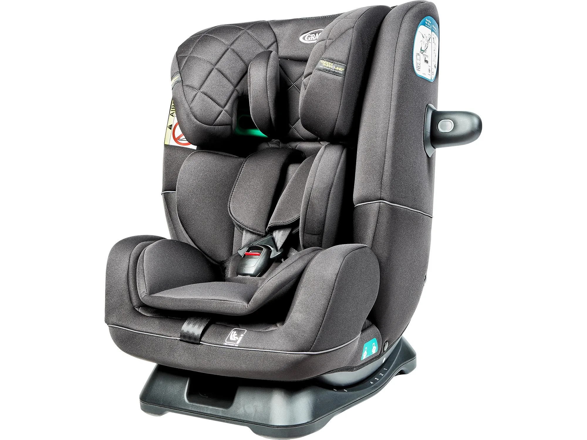 Graco SlimFit R129 review i-Size baby to child Belted installation
