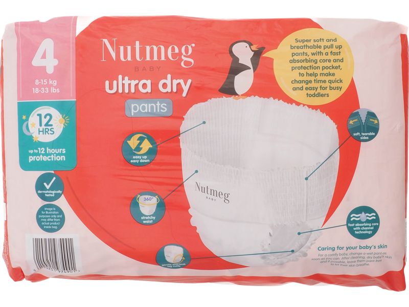 Morrisons Nutmeg Baby Ultra Dry Pants - thumbnail rear