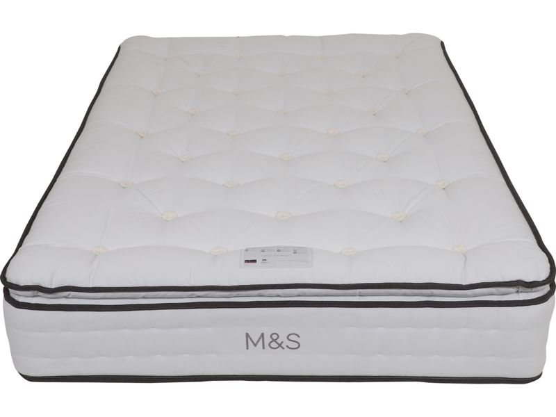 M&S 1000 British Wool Pocket Spring Medium Firm Pillowtop Mattress T1A8397S - thumbnail rear