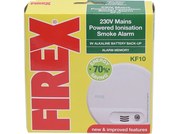 Battery Back Up Ionisation 4870 Smoke Alarm Mains 2 x Kidde Firex KF10 