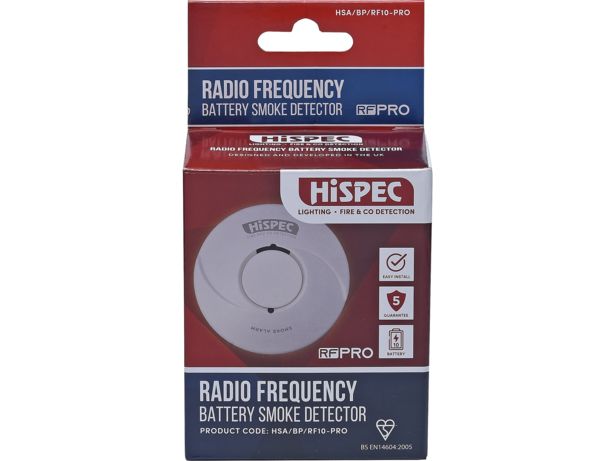 Hispec RF Pro Battery Radio-Interlink Smoke Alarm (HSA/BP/RF10-PRO) - thumbnail side