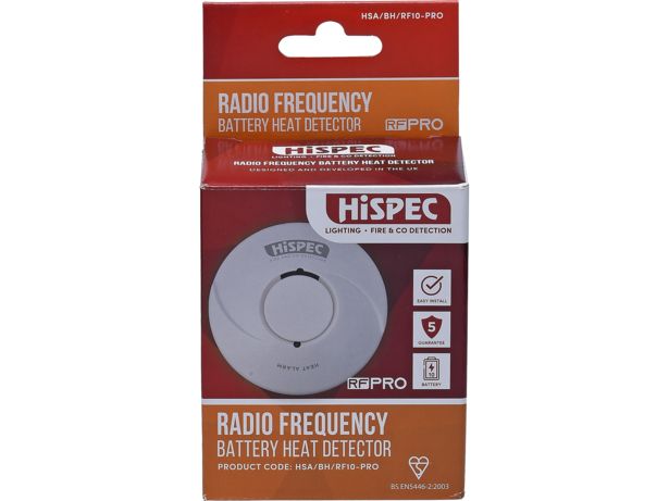 Hispec HIRFLBHE (HSA/BH/RF10-PRO) heat alarm - thumbnail side