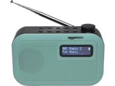 AmazonBasics Portable DAB/FM Radio with Mono Display and Bluetooth