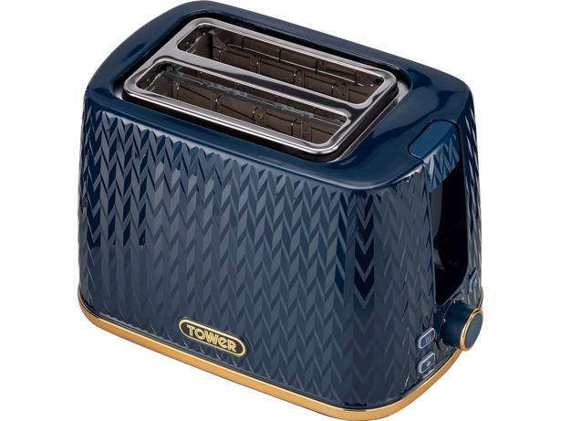 Tower Midnight Blue 2 slice toaster - thumbnail front