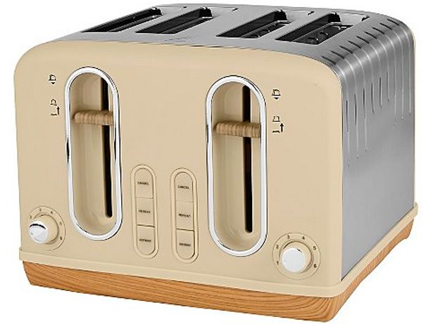Asda George Home Cream and Wood Scandi 4 Slice GTT201C-20