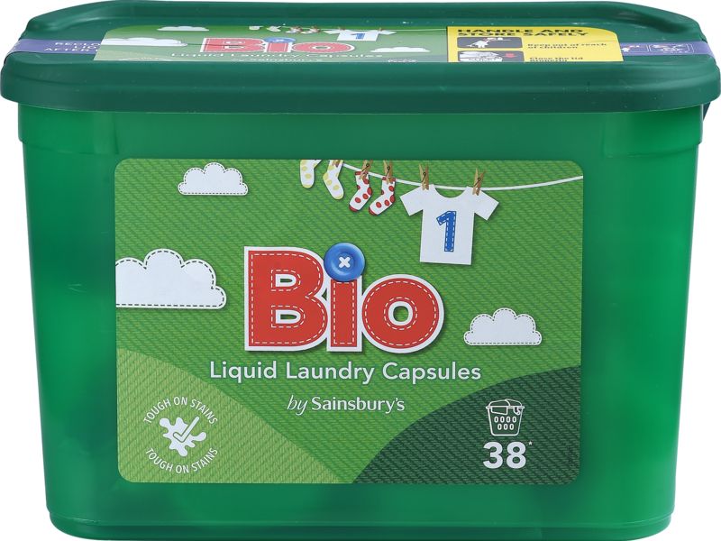 Sainsbury's Bio Liquid Laundry Capsules - thumbnail front