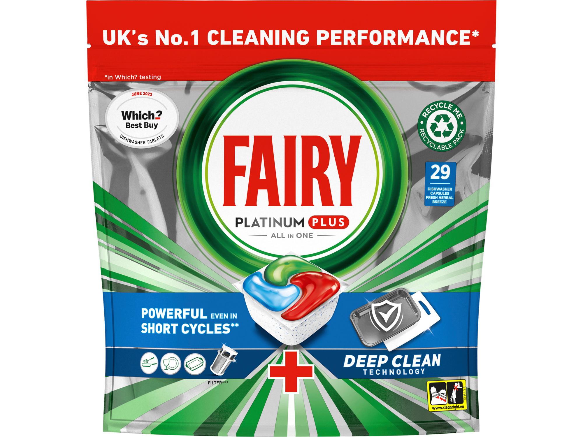 Fairy Platinum Plus Deep Clean review Dishwasher tablets Which?