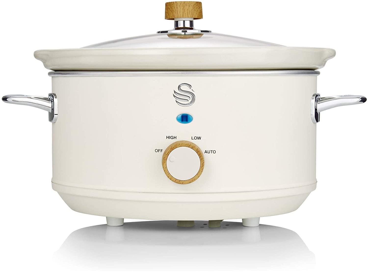 Swan 1.5 LTR S/S Round Slow Cooker 