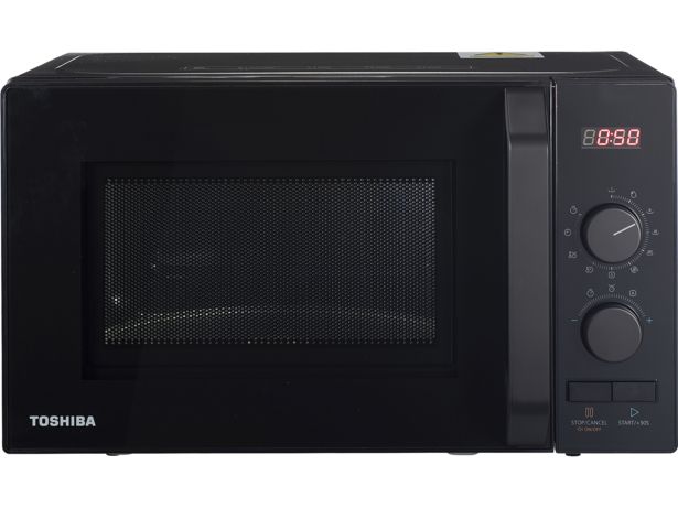 Mute Function And LED Cavity Light 5 Power Levels digital Microwave for Standard Size of Dinner Plate 800W with 8 Auto Menus BK Black Toshiba Microwave Oven 20L MW2-AM20PF 